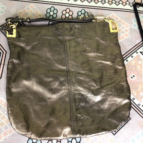 Badgley Mischka Women Handbag Bronze top handle Hobo bag EUC Fall, Boho Metallic - Picture 2 of 9